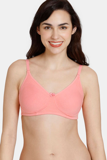 Buy Zivame Basics Double Layered Non Wired 3/4th Coverage T-Shirt Bra - Salmon Rose